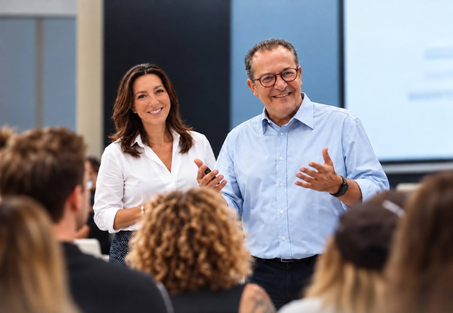Coral Fernández y Miguel Ángel del Pozo durante una presentación